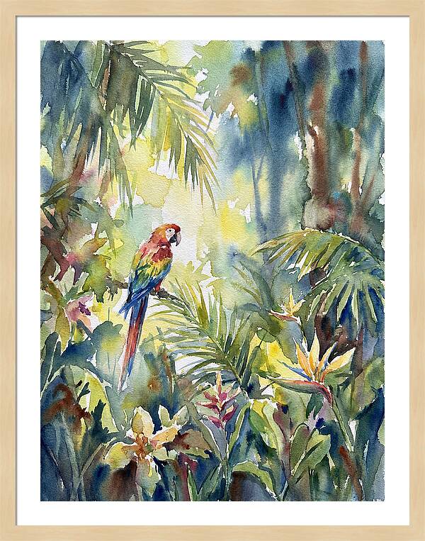 Vibrant Parrot Among Lush Foliage