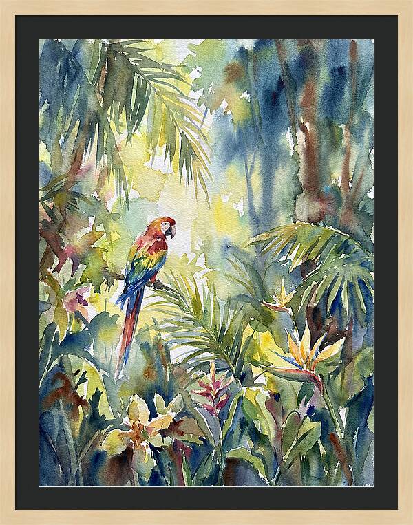 Vibrant Parrot Among Lush Foliage