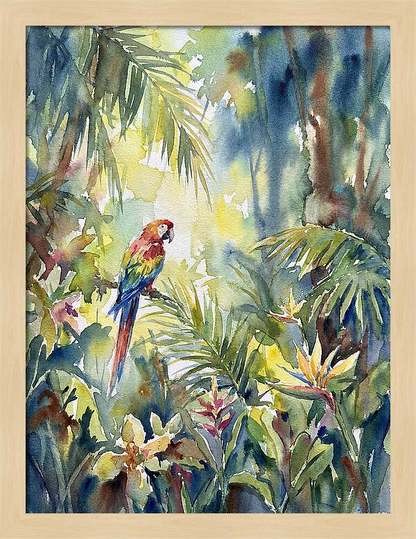 Vibrant Parrot Among Lush Foliage