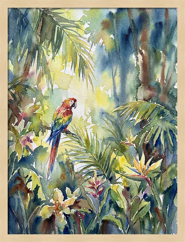 Vibrant Parrot Among Lush Foliage