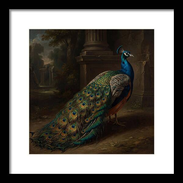 Vibrant Peacock Among Foliage