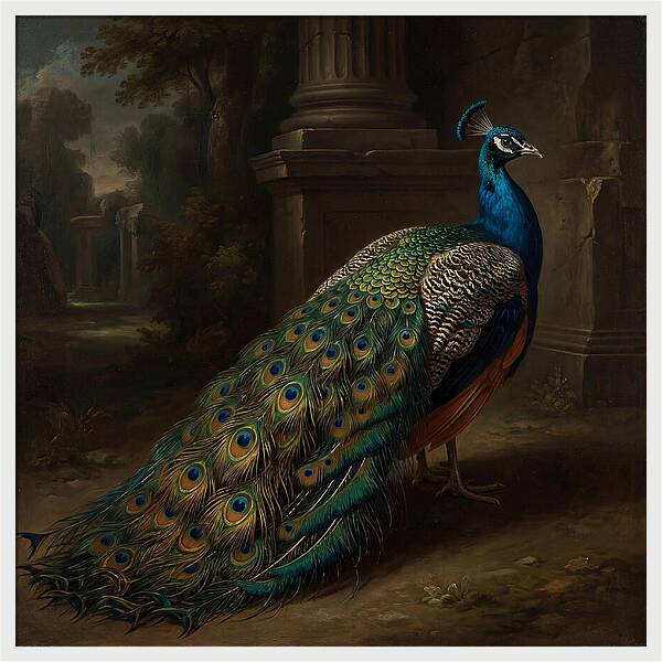 Vibrant Peacock Among Foliage