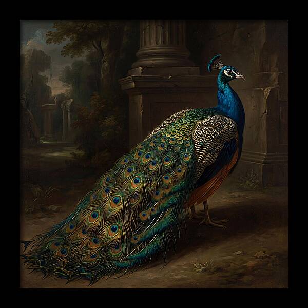 Vibrant Peacock Among Foliage