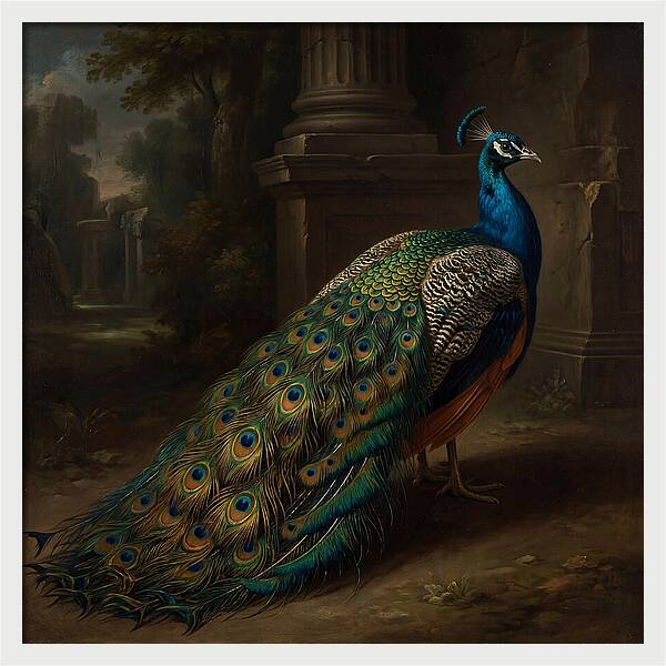 Vibrant Peacock Among Foliage
