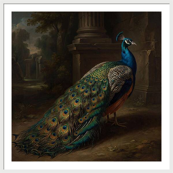 Vibrant Peacock Among Foliage