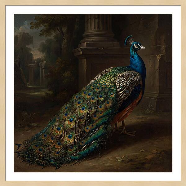 Vibrant Peacock Among Foliage