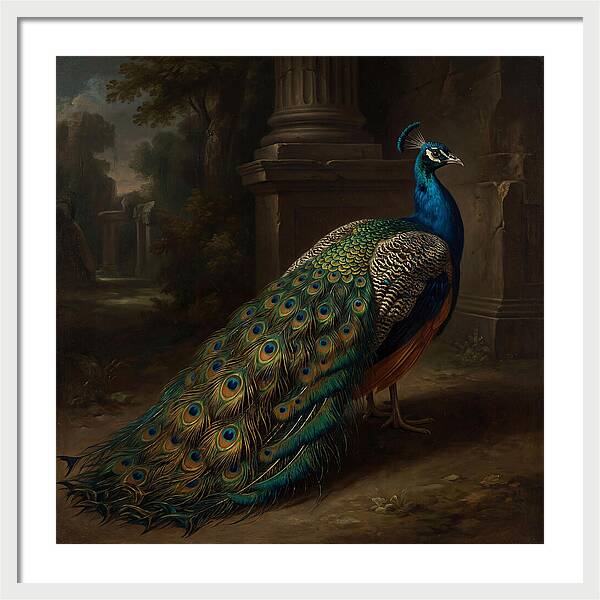 Vibrant Peacock Among Foliage
