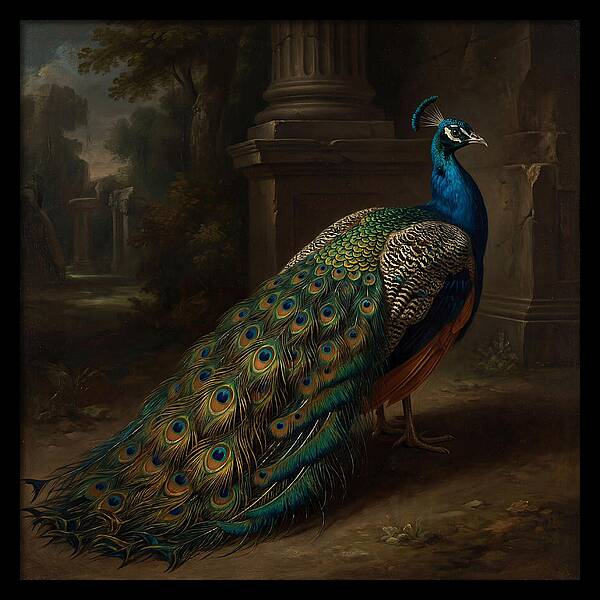 Vibrant Peacock Among Foliage