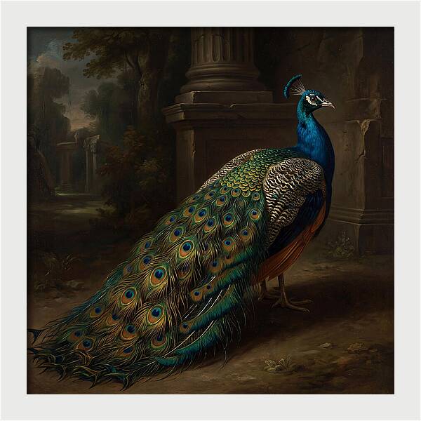 Vibrant Peacock Among Foliage