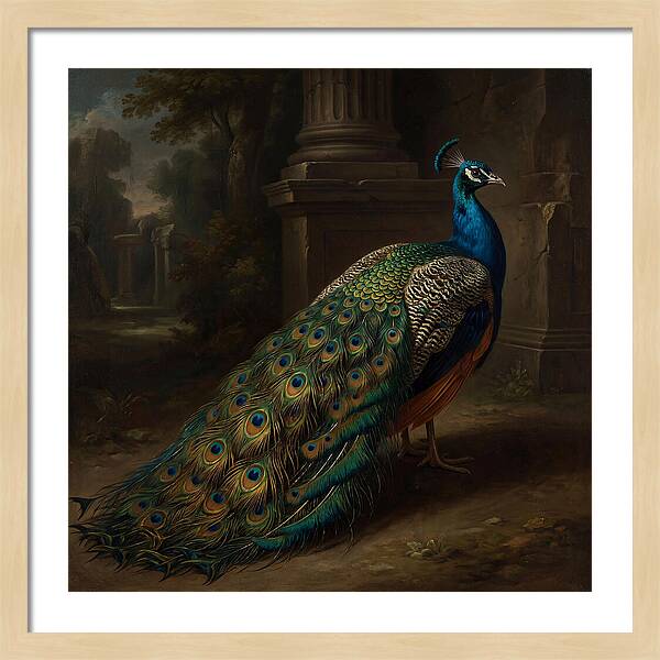 Vibrant Peacock Among Foliage
