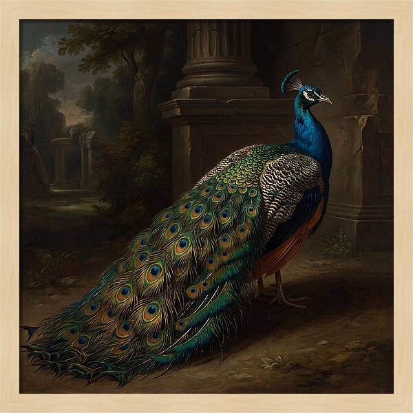 Vibrant Peacock Among Foliage