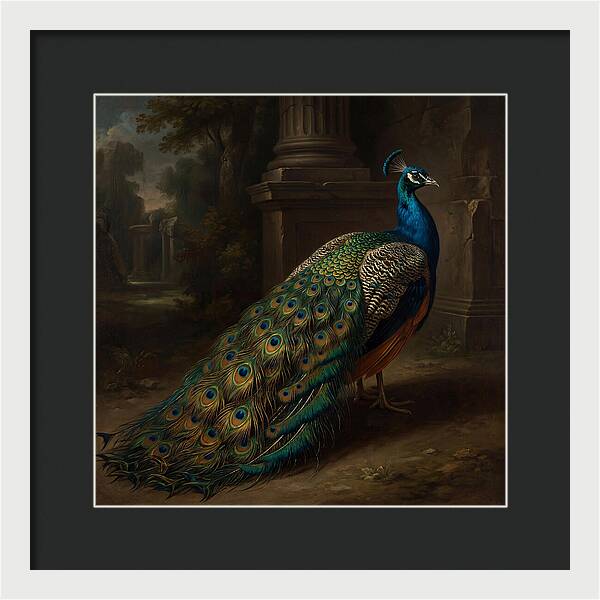 Vibrant Peacock Among Foliage