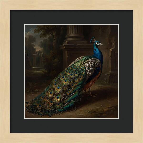 Vibrant Peacock Among Foliage