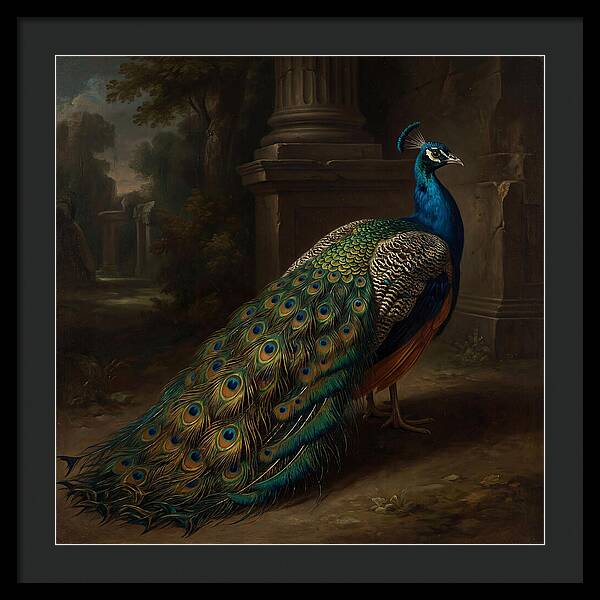 Vibrant Peacock Among Foliage