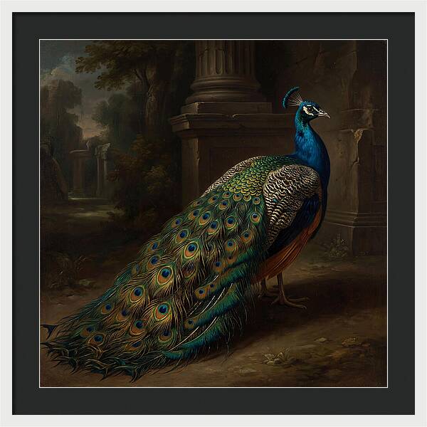 Vibrant Peacock Among Foliage