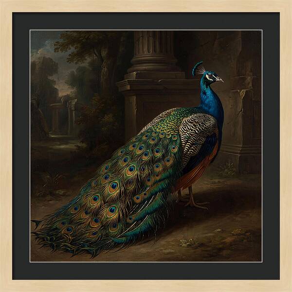 Vibrant Peacock Among Foliage