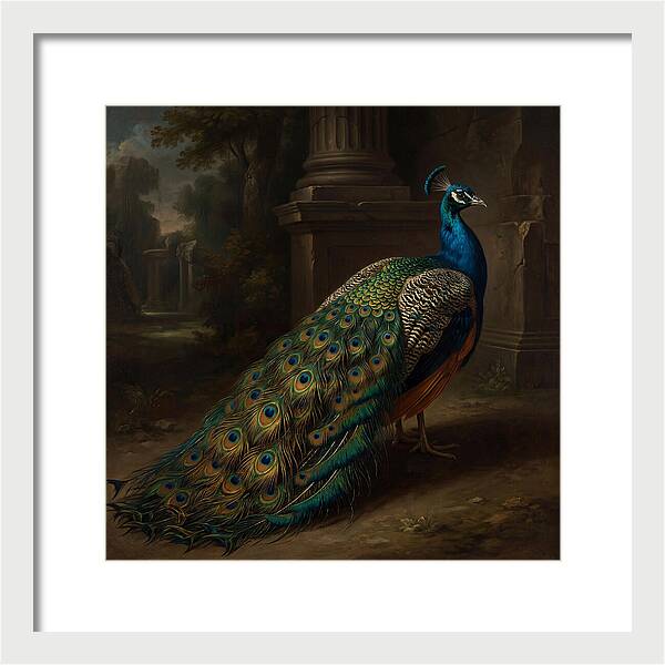 Vibrant Peacock Among Foliage