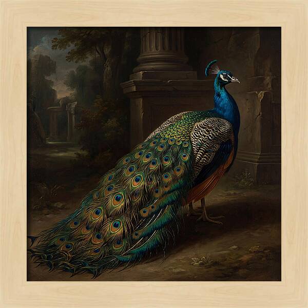 Vibrant Peacock Among Foliage