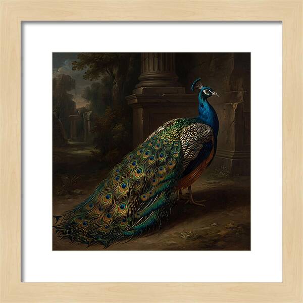 Vibrant Peacock Among Foliage