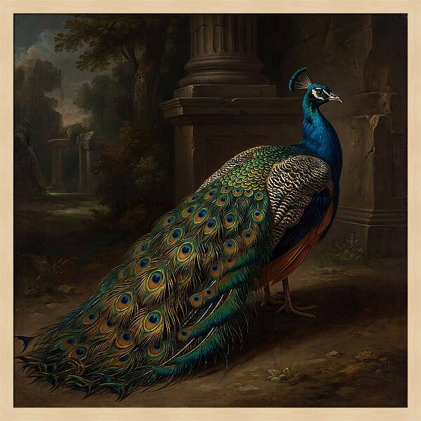Vibrant Peacock Among Foliage