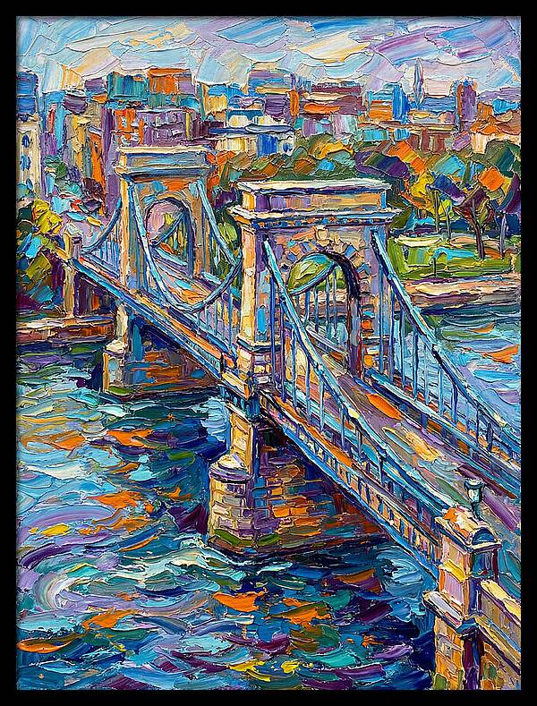 Vibrant Pedestrian Bridge Scene