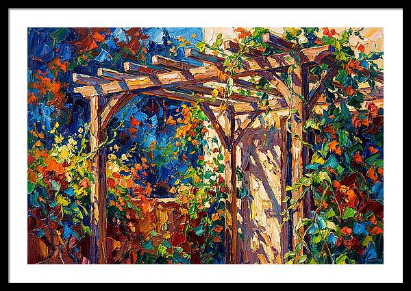 Vibrant Pergola Under Vines