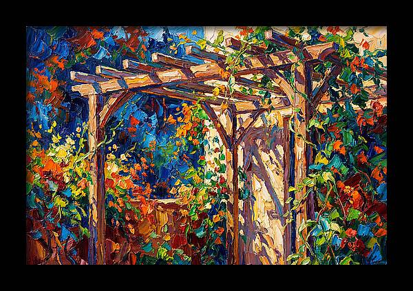 Vibrant Pergola Under Vines
