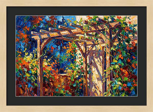 Vibrant Pergola Under Vines