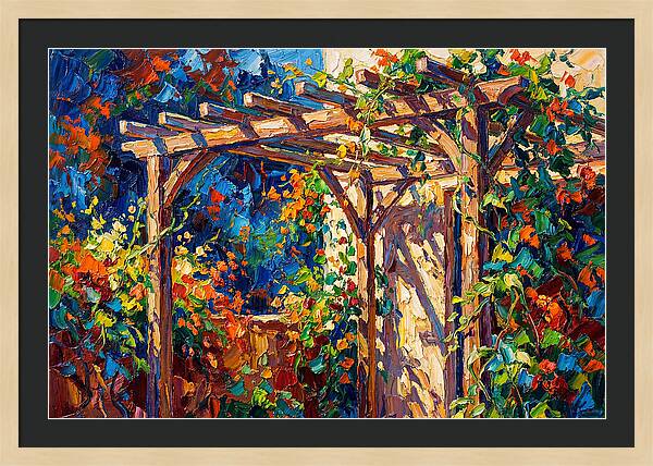 Vibrant Pergola Under Vines