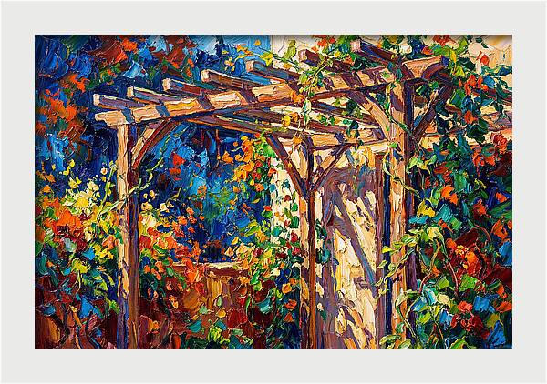 Vibrant Pergola Under Vines