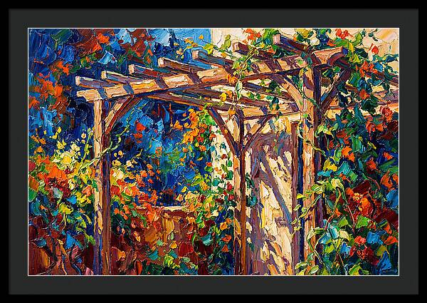 Vibrant Pergola Under Vines