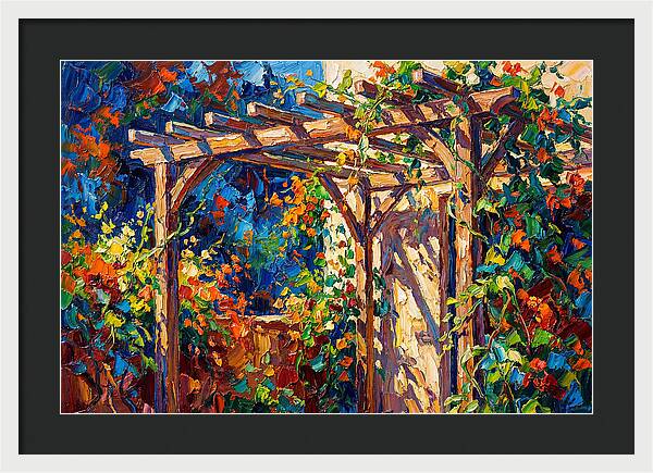 Vibrant Pergola Under Vines