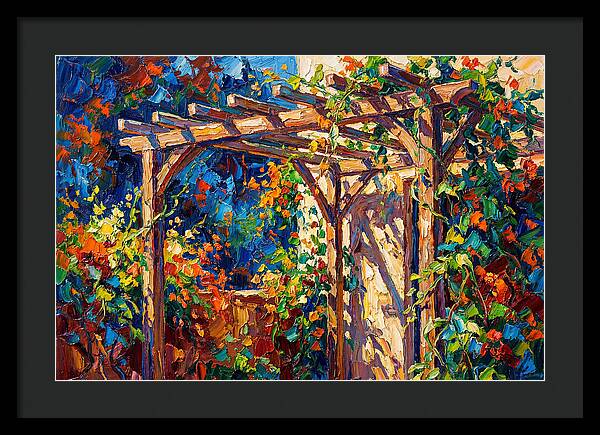 Vibrant Pergola Under Vines