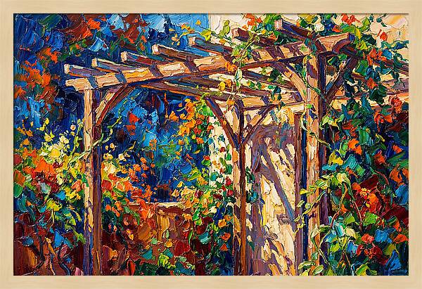 Vibrant Pergola Under Vines