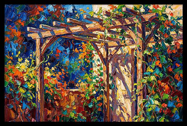 Vibrant Pergola Under Vines