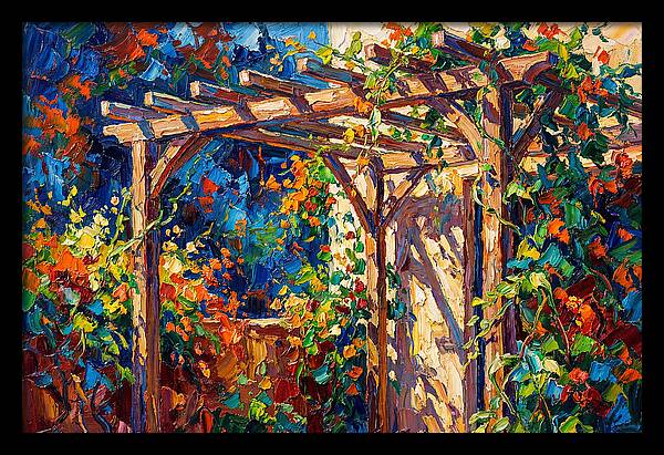 Vibrant Pergola Under Vines
