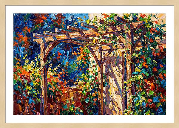 Vibrant Pergola Under Vines