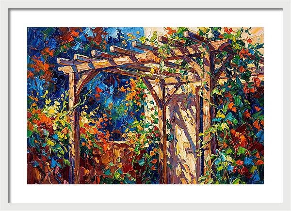 Vibrant Pergola Under Vines