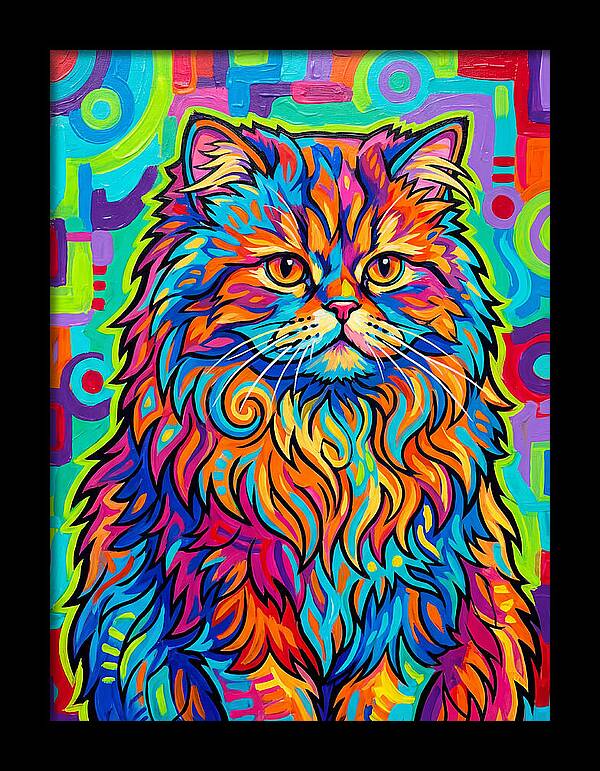 Vibrant Persian Cat Portrait