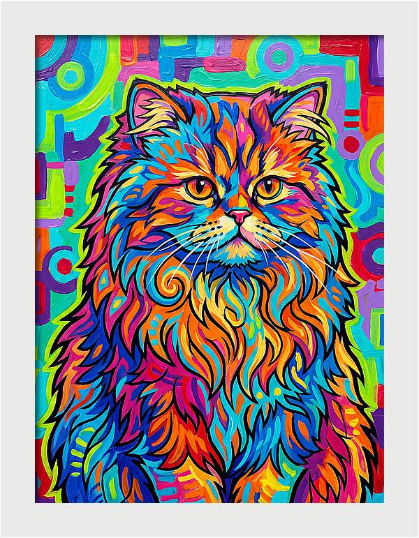 Vibrant Persian Cat Portrait
