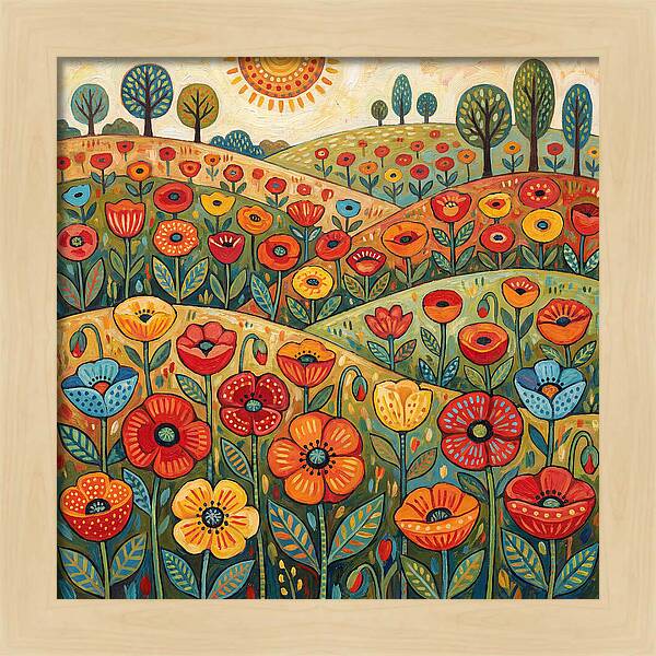 Vibrant Poppy Field Landscape