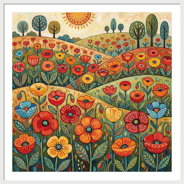Vibrant Poppy Field Landscape