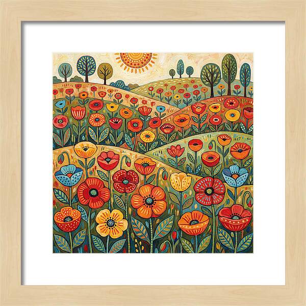 Vibrant Poppy Field Landscape