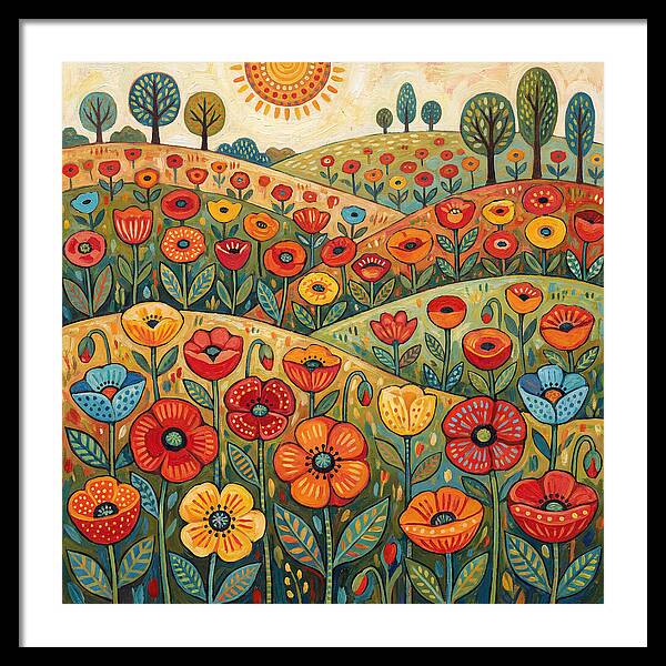 Vibrant Poppy Field Landscape
