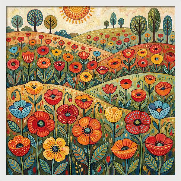 Vibrant Poppy Field Landscape