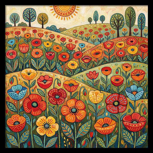 Vibrant Poppy Field Landscape