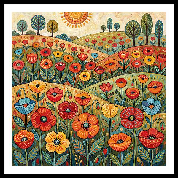 Vibrant Poppy Field Landscape