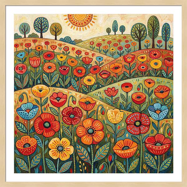 Vibrant Poppy Field Landscape