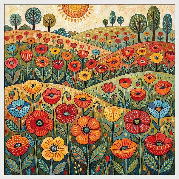 Vibrant Poppy Field Landscape