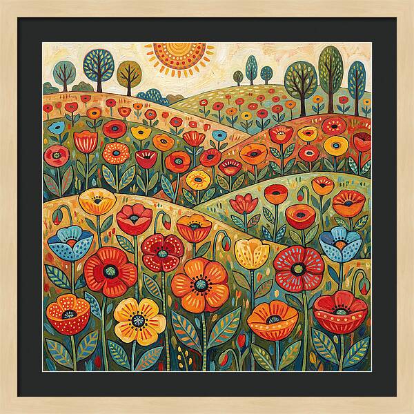 Vibrant Poppy Field Landscape